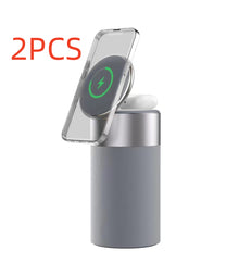 3-in-1 Multi-Function iPhone and AirPods Wireless Charger Portable Bluetooth Speaker with Touch Lamp for Home and Office