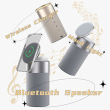 3-in-1 Multi-Function iPhone and AirPods Wireless Charger Portable Bluetooth Speaker with Touch Lamp for Home and Office